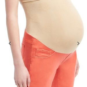 Coral maternity skinny jeans